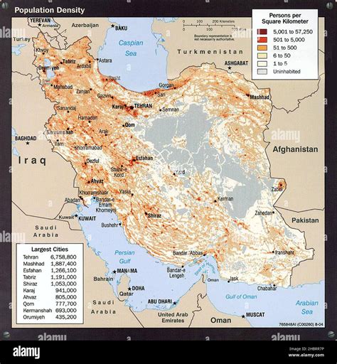 2004 iran population density map hi-res stock photography and images ...