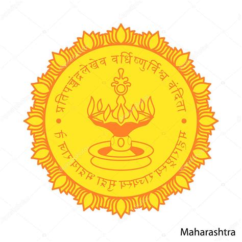 Escudo de armas de Maharashtra es una región india. emblema heráldico ...