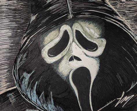 Ghostface hello Sidney From Scream. 11x16 Original Artwork - Etsy