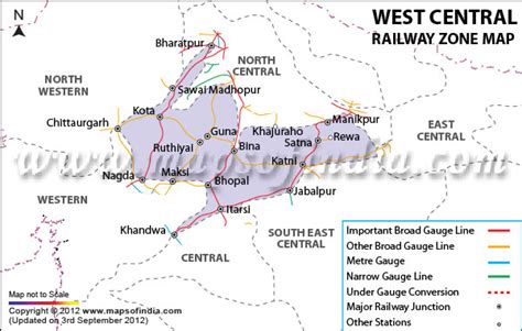 West Central Railway Zone India Map