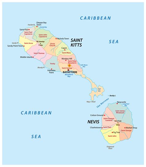 Bản đồ đất nước Saint Kitts và Nevis (Saint Kitts and Nevis Map) Khổ lớn, Phóng to (2024)