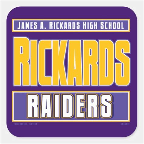 RICKARDS HIGH SCHOOL RAIDERS SQUARE STICKER | Zazzle