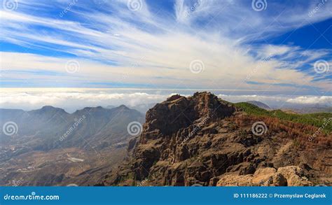 Landscape of Volcanic Mountains on Gran Canaria Stock Photo - Image of ...