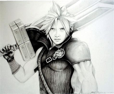 Cloud ff7 Drawing by Sharon Branch - Fine Art America