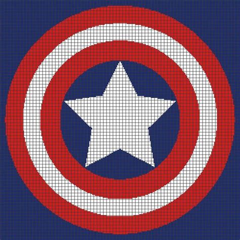 Captain America Shield (Graph AND Row-by-Row Written Crochet Instructions) - 01 - YarnLoveAffair.com