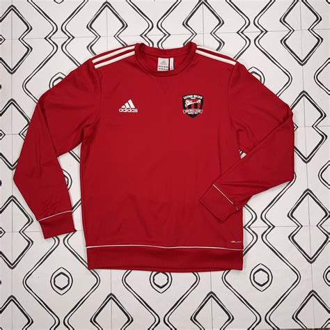 Vintage Adidas Sweater Red with white trim men’s... - Depop