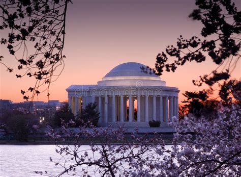 Cherry Blossom and Jefferson Memorial Stock Image - Image of city, pink: 18957453