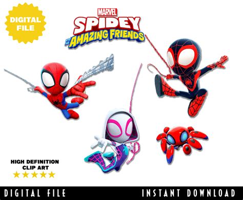 Clipart Image Decor Spidey and His Amazing Friends Spidey - Etsy Canada