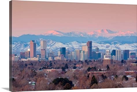 Colorado, Denver, city view and Rocky Mountains from the east Wall Art ...