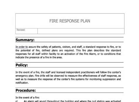 Fire Response Plan - ASC Solutions Library