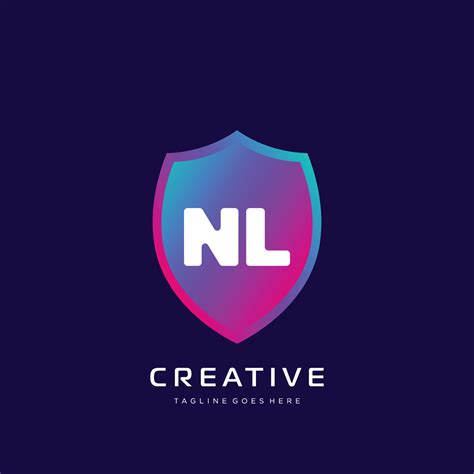 NL initial logo With Colorful template vector. 22384721 Vector Art at ...