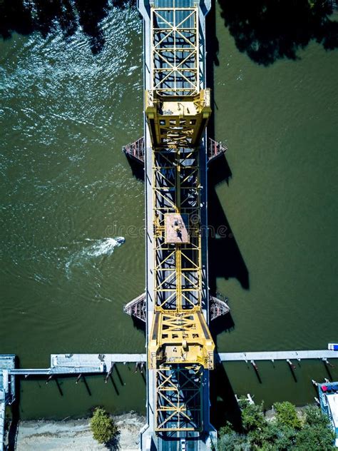 Aerial View of Tower Bridge in Sacramento California Stock Photo ...