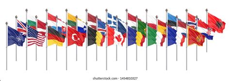 28 Waving Flags Nato Countries North Stock Illustration 1454810327 ...