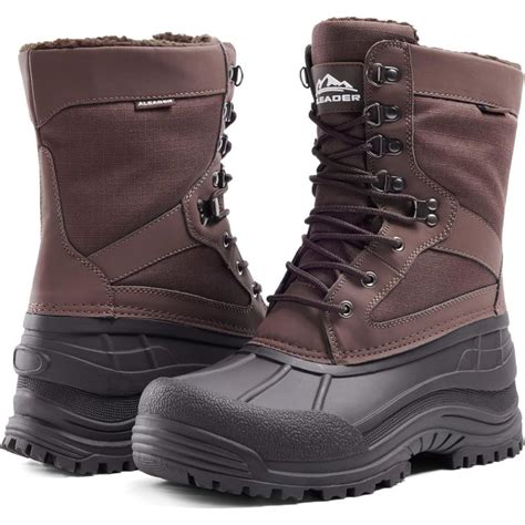 ALEADER Men’s Waterproof Insulated Winter Snow Boots(Dark Brown ...