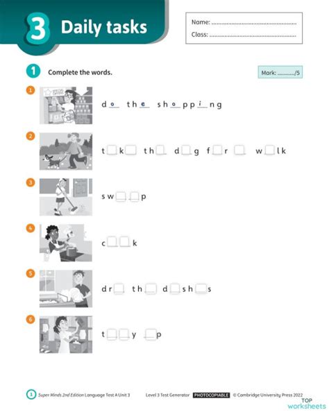 Super Minds 3 - Unit 3 - Test. Interactive worksheet | TopWorksheets