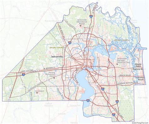 Map of Duval County, Florida - Địa Ốc Thông Thái