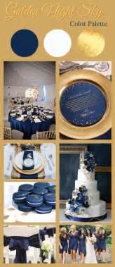 Golden Night Sky Color Palette for Weddings | Features Navy Blue, White & Gold | LinenTablecloth ...