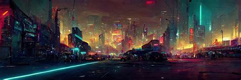 Premium Photo | Cyberpunk city street, night view, futuristic city, neon lights. Night street ...