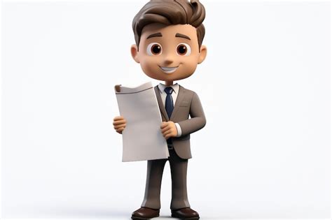 Premium AI Image | The Animated Entrepreneur 3D Young Businessman