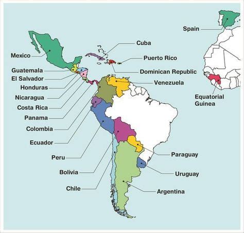 Spanish Speaking Countries Map - armes