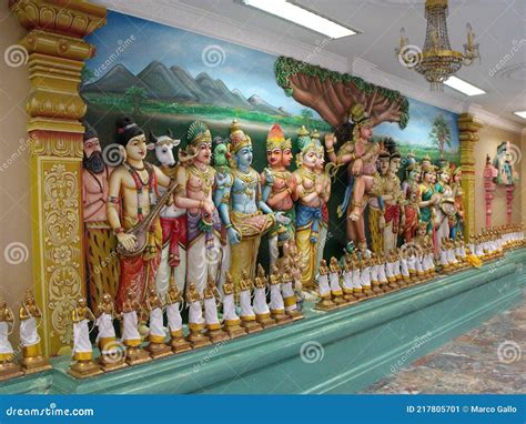 Colorful Sculpture Group Inside Sri Maha Mariamman Temple Stock Image ...