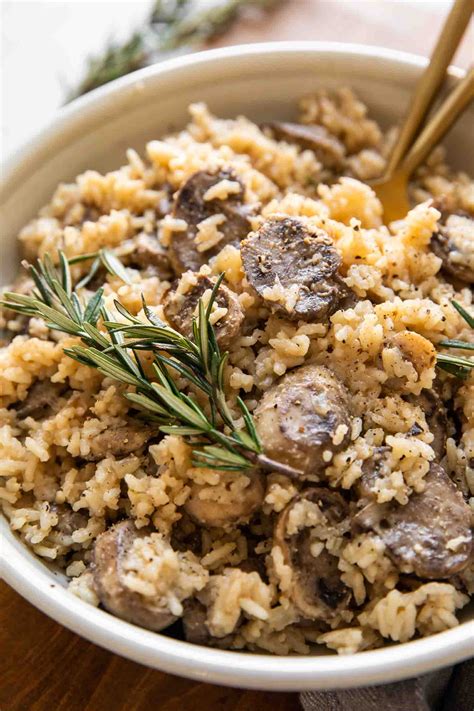 Rosemary Mushroom Rice Pilaf - Jar Of Lemons