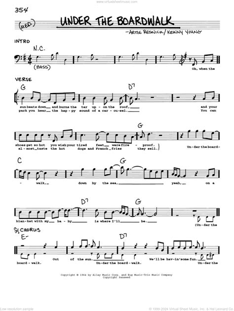 Under The Boardwalk sheet music (real book with lyrics) (PDF)