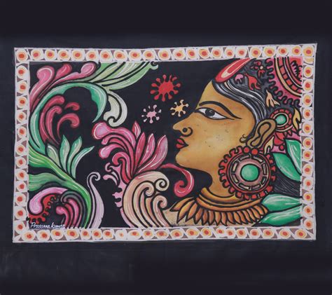 Lady's Face - Batik (76 x 56 cms) - International Indian Folk Art Gallery