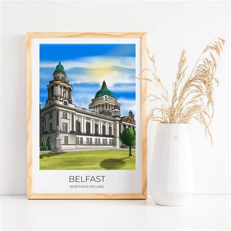 Belfast Travel Poster Wall Print Travel Poster Belfast City Hall ...