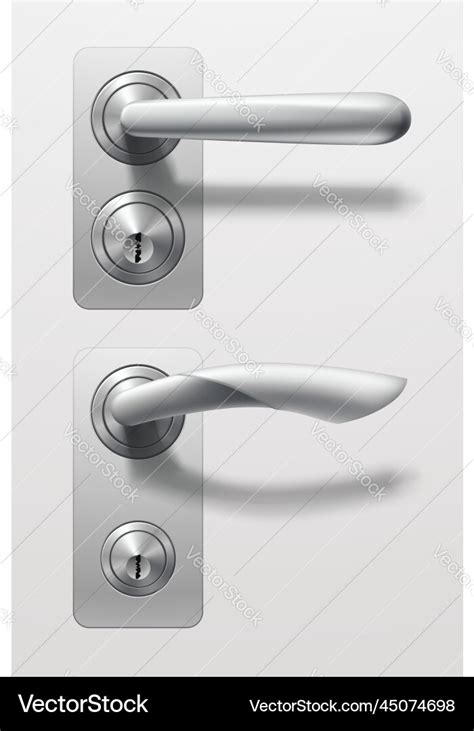 Modern door handles in set realistic design Vector Image