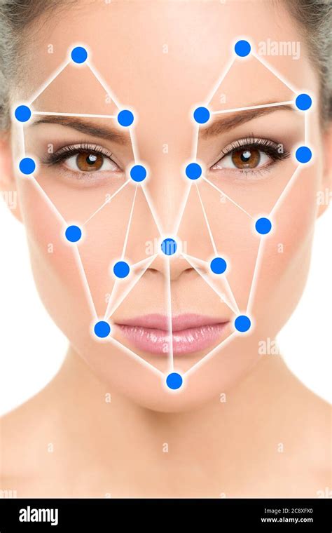 Biometric facial recognition software app technology for face identity ...