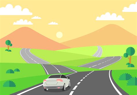 Driving On The Highway Free Vector 164743 Vector Art at Vecteezy