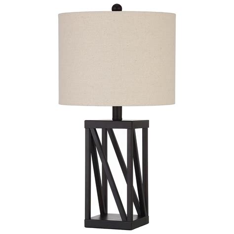 Coaster Table Lamps Table Lamp with Geometric Base and Drum Shade | A1 Furniture & Mattress ...