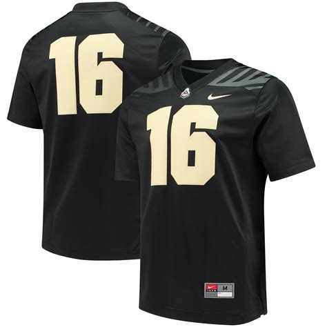 Nike #16 Purdue Boilermakers Black Game Football Jersey