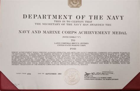 Writing A Navy Letter Of Commendation - navy marine corps achievement medalbest photos of letter ...