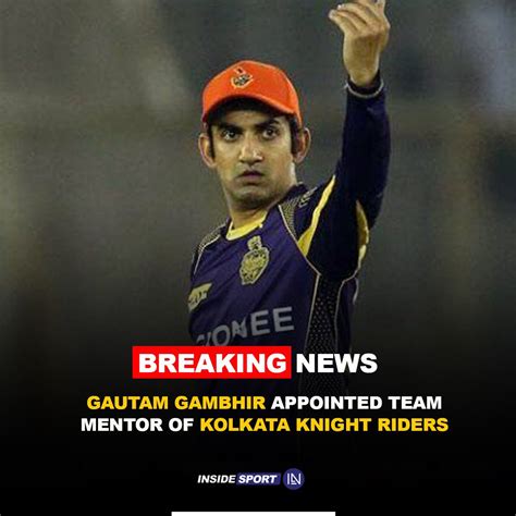 Gautam Gambhir joins KKR as a Mentor : r/ipl