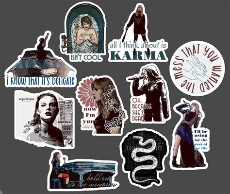 Taylor Swift Sticker Pack Reputation Stickers - Etsy