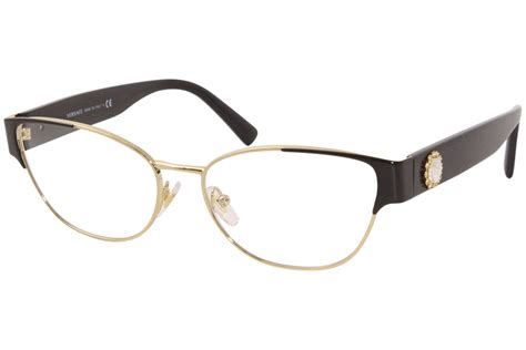 Versace Women's VE1267B 1433 Gold/Black Full Rim Eyeglasses Optical Frame 55mm - Walmart.com ...