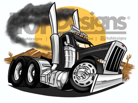 Semi Truck Artwork, Trucker Design, Trucking Company Logo, Downloadable Png Files, Bobtail ...