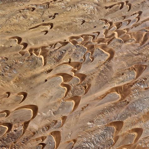 Barchan dunes in the south of the Namib sand sea. Aerial photo by ...