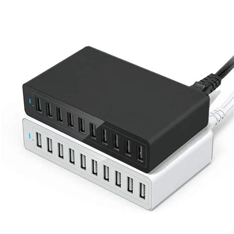 Universal 10 Port Multi USB Charger Adapter 60W USB Fast Wall Charger USB Charging Station Dock ...