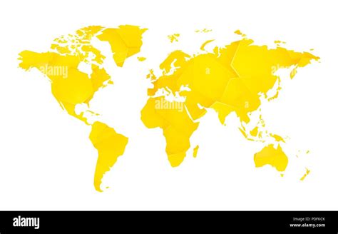 yellow geometric blank world map Stock Vector Image & Art - Alamy