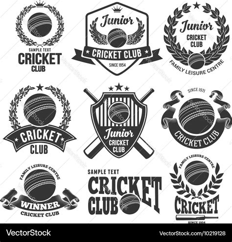 Cricket logo set Royalty Free Vector Image - VectorStock