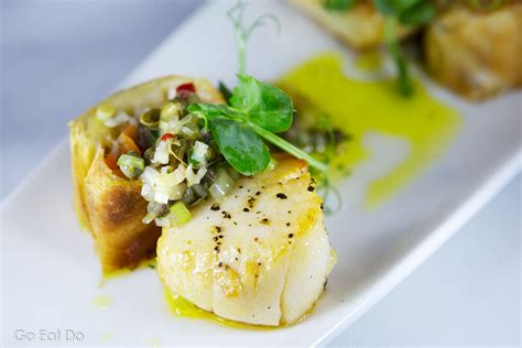 Scallop served as a starter in Matfen Hall’s fine-dining restaurant ...