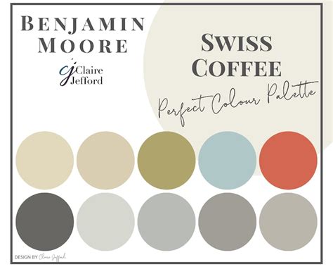 Swiss Coffee by Benjamin Moore Interior Paint Color Palette - Etsy Canada