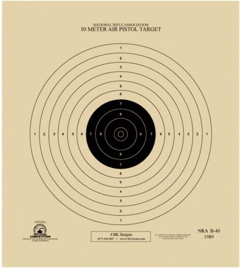 Amazon.com : Official NRA Targets B-40/1, Air Pistol 10 Meter (33 Ft ...