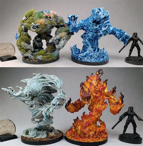 Role Playing Miniatures Fire ElementalLargePainted DnD ...