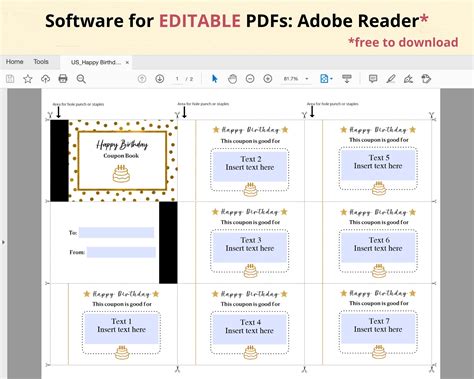Printable Birthday Coupon Book Template Editable Birthday - Etsy