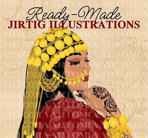 Ready Made Jirtig Bride Illustration Henna, Jirtig, Sudanese Traditional Wedding Illustratiom ...