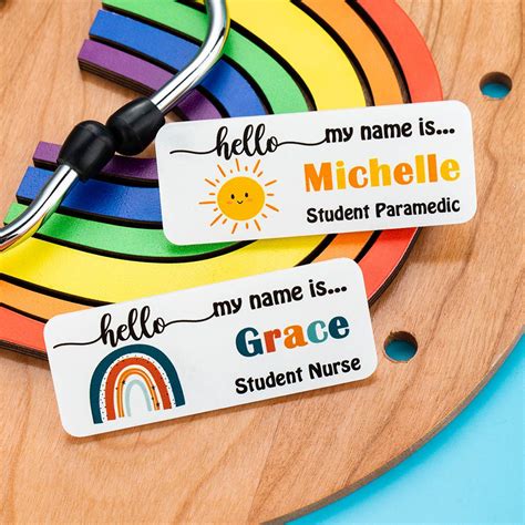 Personalized Name Badge with Rainbow